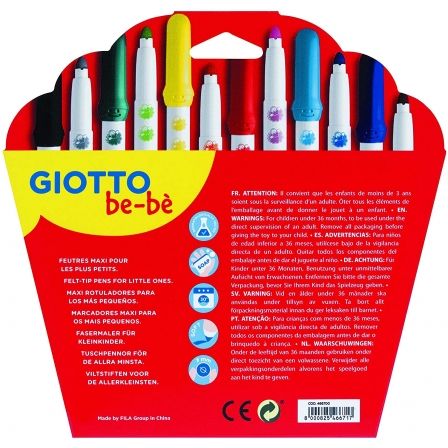 Giotto Be-Bé Rotuladores Colores Surtidos Estuche 12 Unidades Giotto Be-Bé Rotuladores Colores Surtidos Estuche 12 Unidades